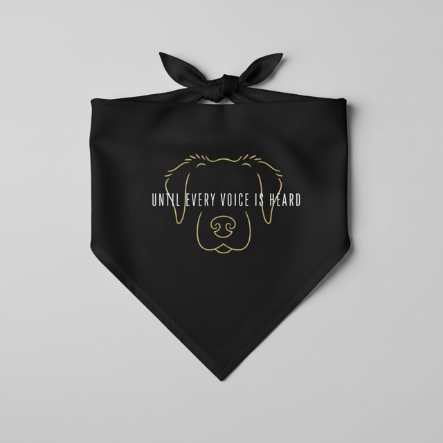 "Until Every Voice Is Heard" - Gold Line Art Bandana