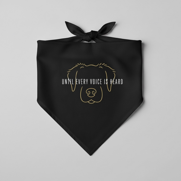 "Until Every Voice Is Heard" - Gold Line Art Bandana