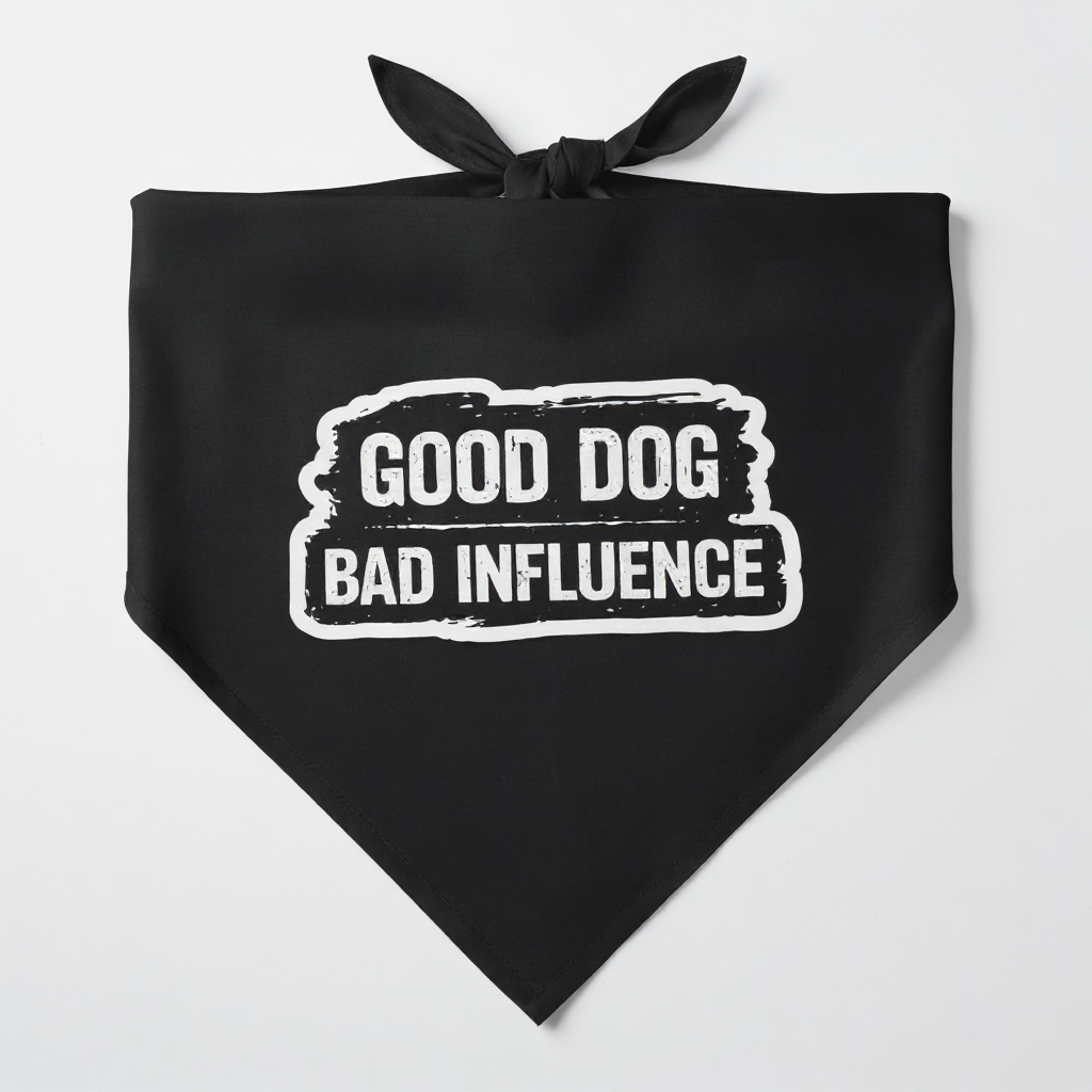 Good Dog.Good Dog. Bad Influence. Bandana - B & W Edition