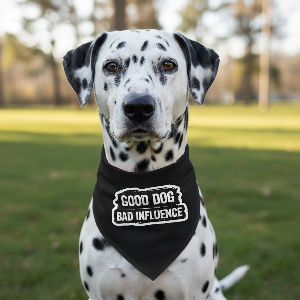 Good Dog.Good Dog. Bad Influence. Bandana - B & W Edition