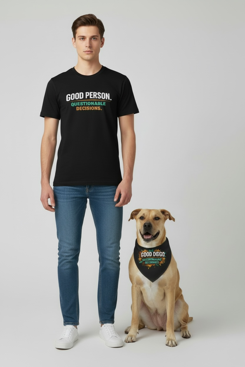 Good Person. Questionable Decisions. - Unisex Tee